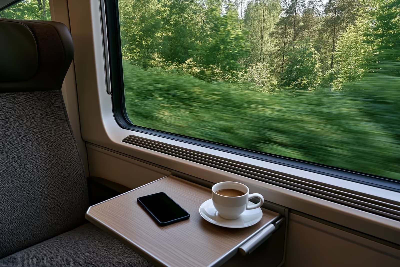 Швидкісний поїзд ICE компанії Deutsche Bahn чекає на платформі німецького вокзалу вранці.